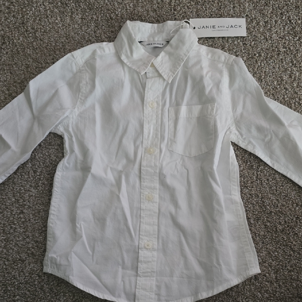 Janie and Jack Crisp White Button Down Shirt